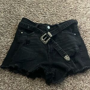 Black jean shorts